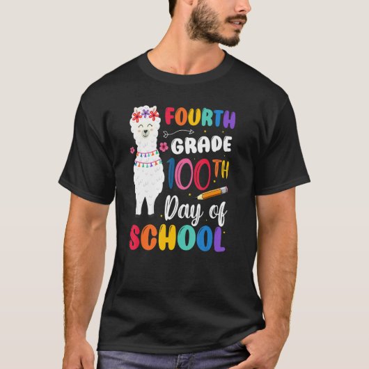 T-shirt 100e jour d'école pas de problème lama 100e jour q (Devant)