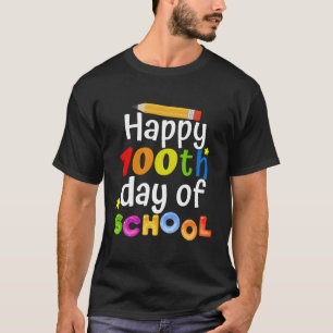 T-shirt 100E Jour D'École Pour Les Enseignants Joyeux 100