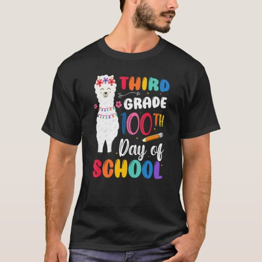 T-shirt 100e jour d'école sans problème lama 100e jour tro (Devant)