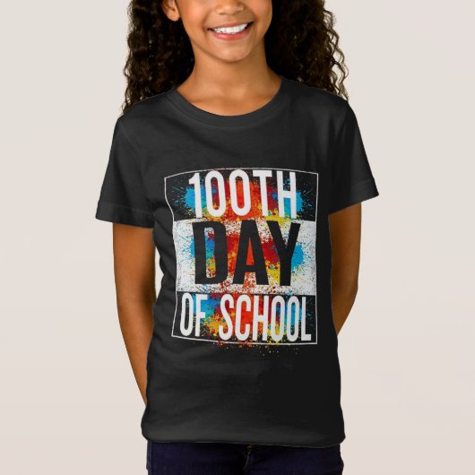 T-Shirt 100e jour des couleurs de l'école (Devant)