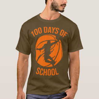 T-shirt 100e jour d'études Boys Girls Basketball 100 Days 