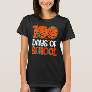 T-shirt 100e jour d'études Boys Girls Basketball 100 Days