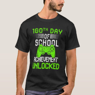 T-shirt 100e Jour Jeu Vidéo 100 Jours D'École Déverrouillé