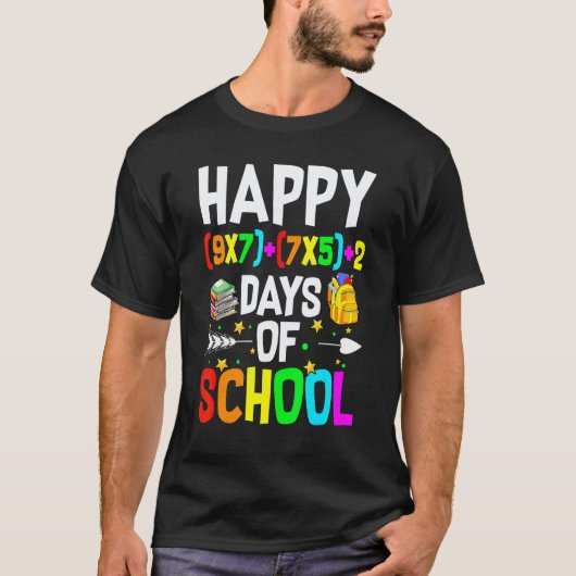 T-shirt 100e jour professeur de mathématiques formule math (Devant)