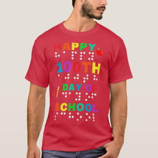 T-shirt 100ème jour de la Braille scolaire pour malvoyants