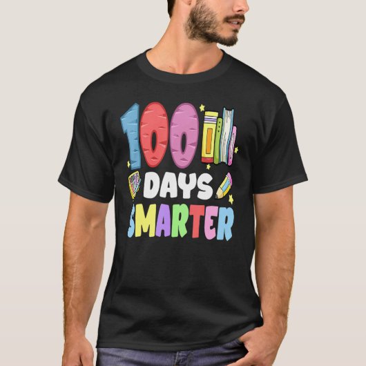 T-shirt 100ème Jour De L'École Enseignant 100 Jours Smarte (Devant)