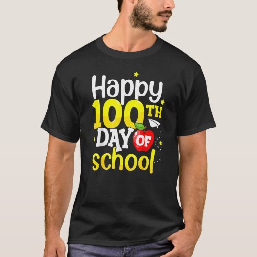 T-shirt 100ème Jour De L'École Enseignants Enfants Filles (Devant)