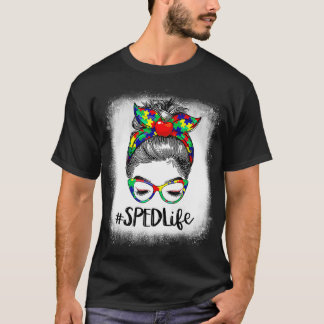 T-shirt 100ème Jour De L'École Messy Bun SPED Enseignant A
