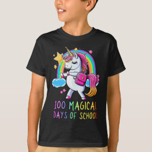 T-shirt 100ème Jour De L'École Unicorn 100 Jours Magiques