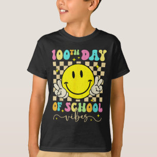 T-shirt 100ème Jour De Vibes Scolaires Mignonne Sourire Vi
