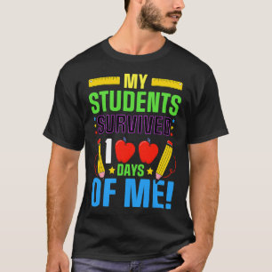 T-shirt 100ème Jour D'École Mon Étudiant A Survécu 100 Jou