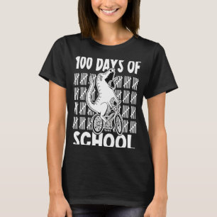 T-shirt 100Jours De L'École Dinosaur équitation vélo