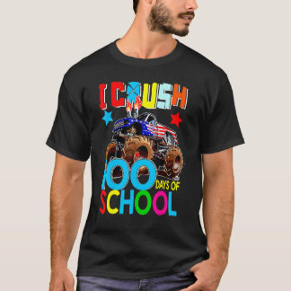 T-shirt 100th Day I Crush 100 Days Of School Monster Truck