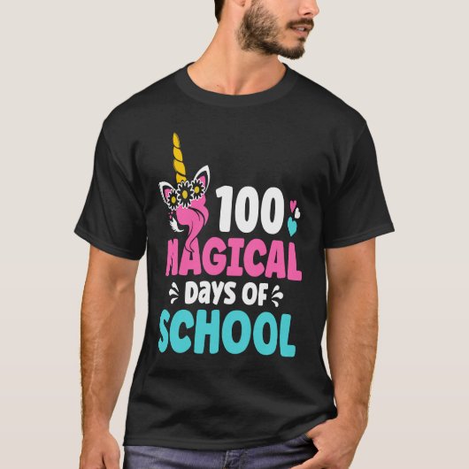 T-shirt 100th Day of Kindergarten For Girls 100 Magical Da (Devant)