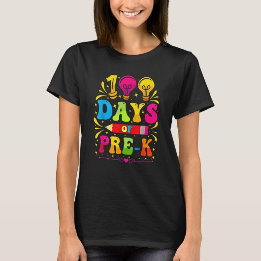 T-shirt 100th Day Of Pre K  100 Days School Teachers Stude (Devant)