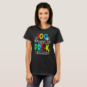 T-shirt 100th Day Of Pre K Funny 100 Days School Teachers (Devant entier)