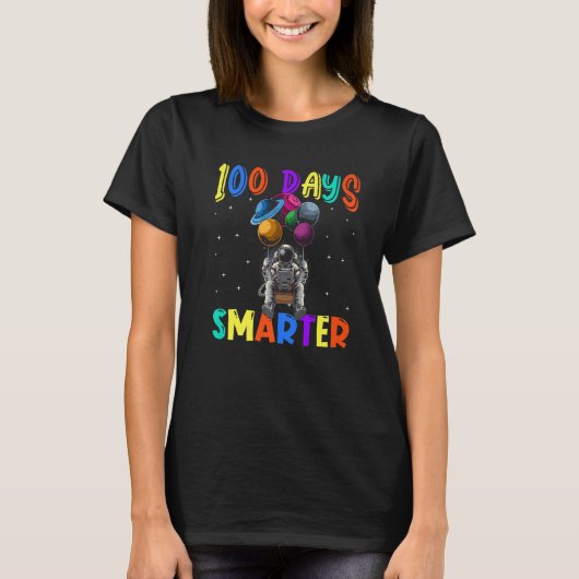 T-shirt 100th Day Of School 100 Days Smarter Books Space A (Devant)