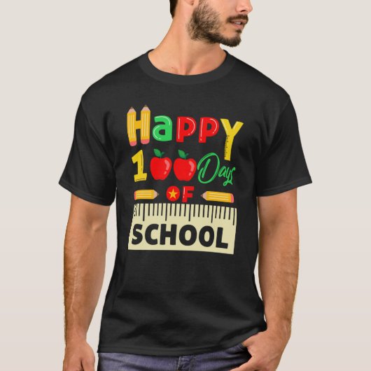T-shirt 100th Day Of School 100 Days Teacher Students Boys (Devant)