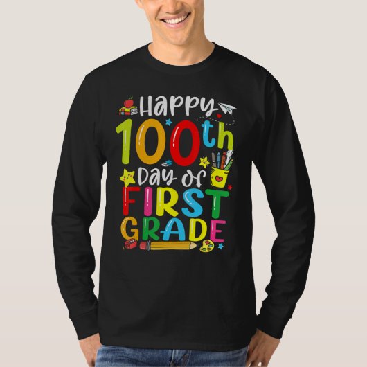 T-shirt 100th Day Of School 1st First Grade Teacher Studen (Devant)