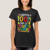 T-shirt 100th Day Of School 4th Grade Teacher Student 100  (Devant)