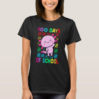 T-shirt 100th Day Of School Animal Axolotl Happy 100th Day