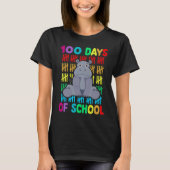 T-shirt 100th Day Of School Animal Hippo  Happy 100th Day  (Devant)