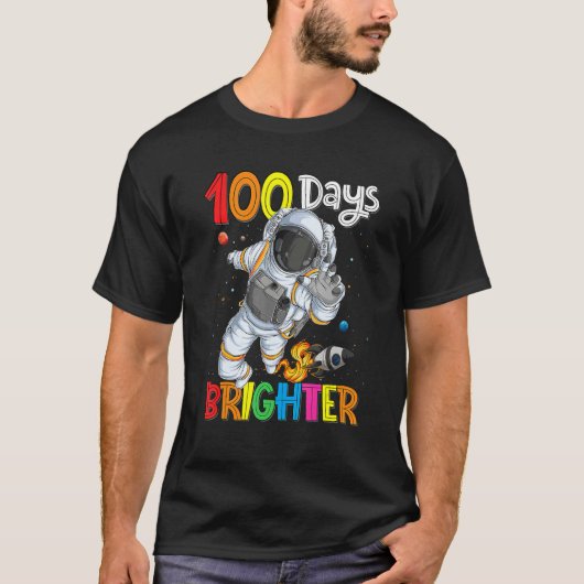 T-shirt 100th Day of School Astronaut Outer Space 100 Days (Devant)