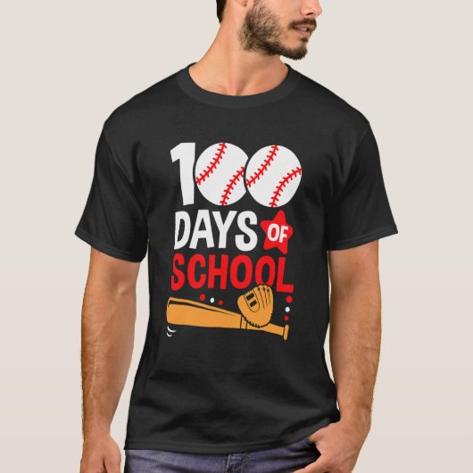 T-shirt 100th Day Of School Baseball 100 Days Smarter Teac (Devant)