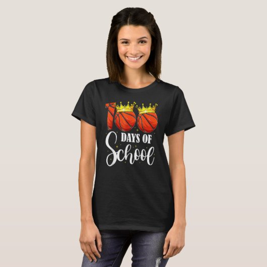 T-shirt 100th Day Of School Basketball 100 Days Smarter Te (Devant entier)