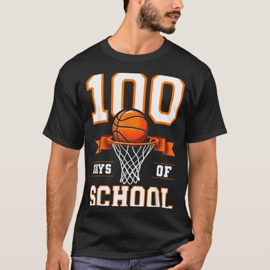 T-shirt 100th Day Of School Basketball Kids 100 Days Of Sc (Devant)