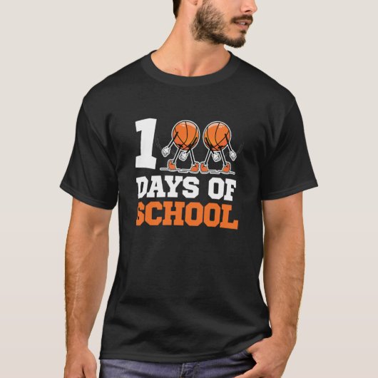 T-shirt 100th Day of School Basketball Kids 100 Days Of Sc (Devant)