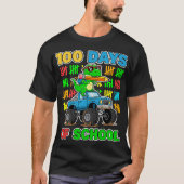 T-shirt 100th Day of School Monster Truck Dinosaur Fun (Devant)