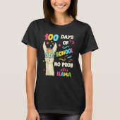 T-shirt 100th Day Of School No Prob Lama 100 Days Smarter (Devant)