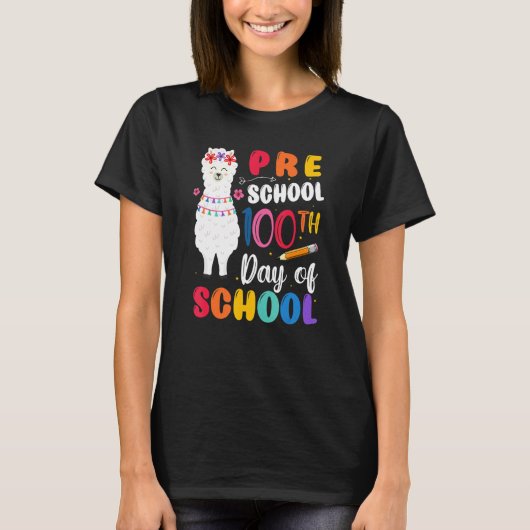 T-shirt 100th Day Of School No Prob Llama 100th Day Presch (Devant)