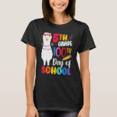 T-shirt 100th day of school No Prob Llama Happy 100th day (Devant)