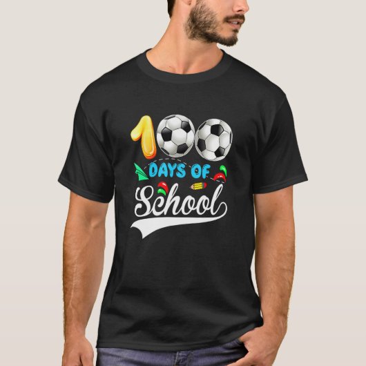 T-shirt 100th Day Of School Soccer Lover 100 Days Of Schoo (Devant)