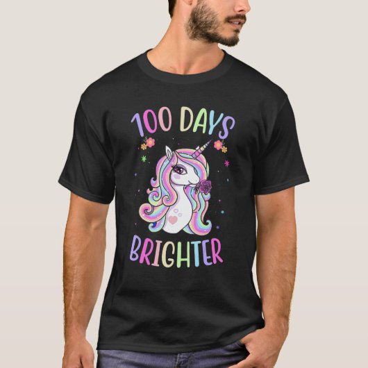 T-shirt 100th Day of School Teacher 100 days Brighter Unic (Devant)