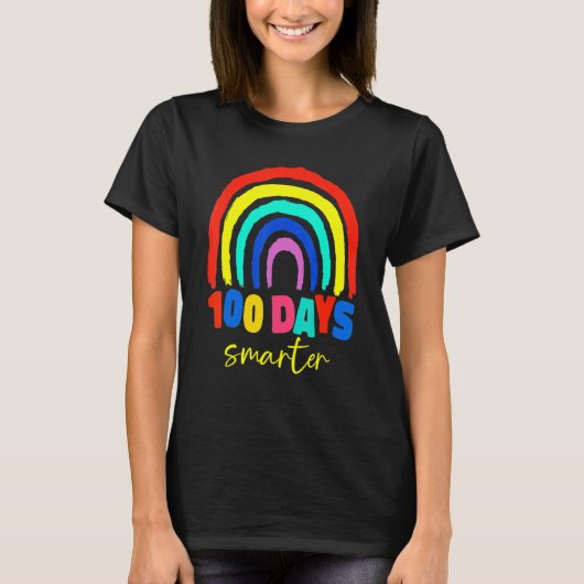 T-shirt 100th Day Of School Teacher 100 Days Smarter Boho  (Devant)