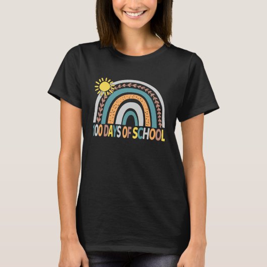 T-shirt 100th Day Of School Teacher  100 Days Smarter Rain (Devant)
