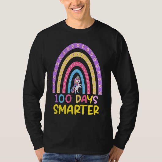 T-shirt 100th Day of School Teacher 100 Days Smarter Rainb (Devant)