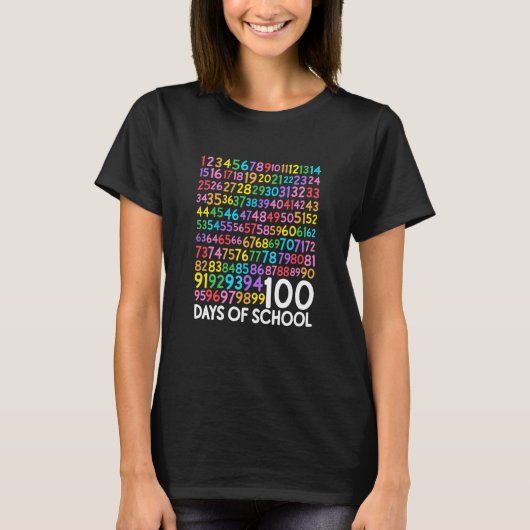 T-shirt 100th Day of School Teacher Kids 100 Days Math Num (Devant)