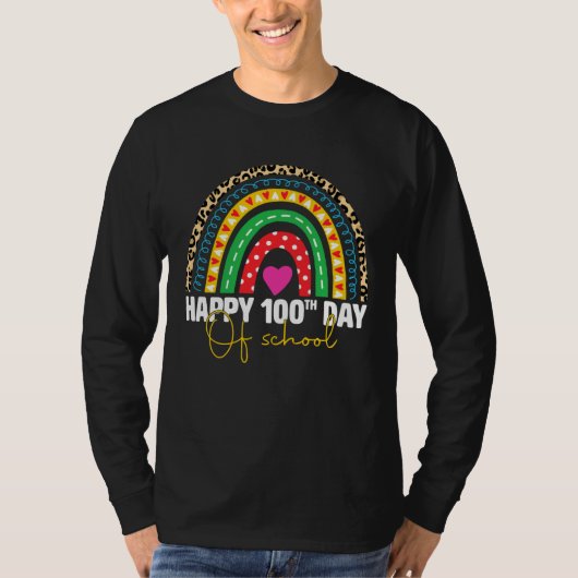T-shirt 100th Day Of School Teacher Kids Rainbow 100 Days (Devant)