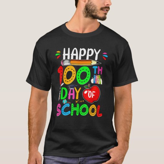T-shirt 100th Day of School Teachers Kids Child Happy 100  (Devant)