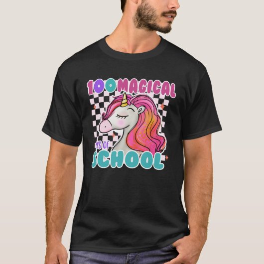 T-shirt 100th Day Of School Unicorn 100 Magical Days Teach (Devant)