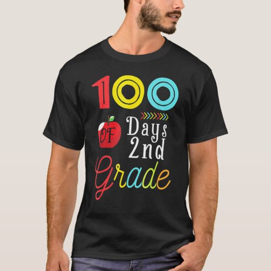 T-shirt 100th Day Second Grade Student Gift 100 Days Of Sc (Devant)