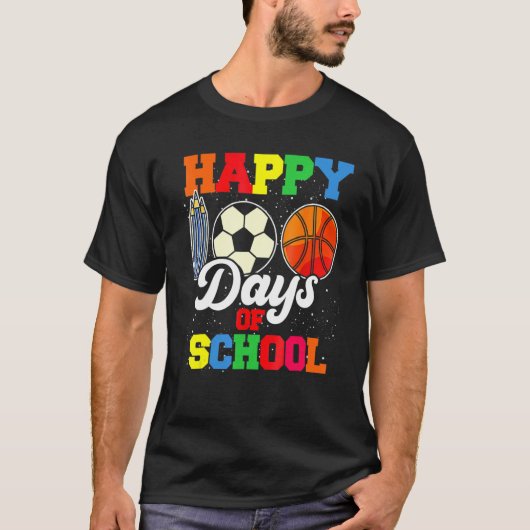 T-shirt 100th Day Student Boys Girls Basketball 100 Days O (Devant)