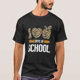 T-shirt 100th Days Of School Classic Arts Leopard Apparel 