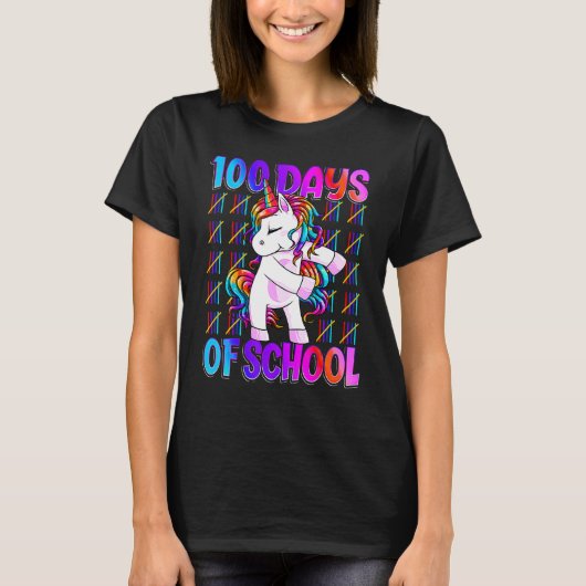T-shirt 100th Days Of School Unicorn 100 Days Smarter 100t (Devant)