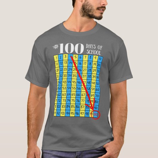 T-shirt 100th Jour des hommes de professeur de diagramme (Devant)