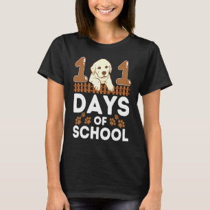 T-shirt 101 Jours D'école Chien Retriever Golden Mignon En